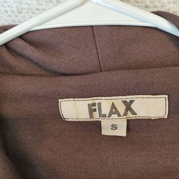 Flax Women's Full Zip Long Sleeve Brown Asymmetrical Sweater Small S - Picture 2 of 5
